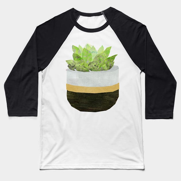 Houseplant - Echeveria Baseball T-Shirt by Babban Gaelg